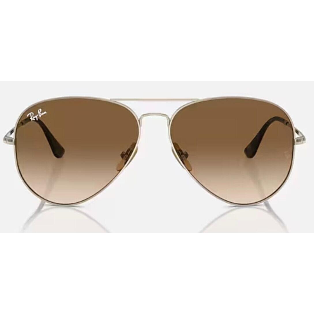 Ray-ban RB8089 Titanium Aviator Polished Arista Gold / Clear and Brown Size 58