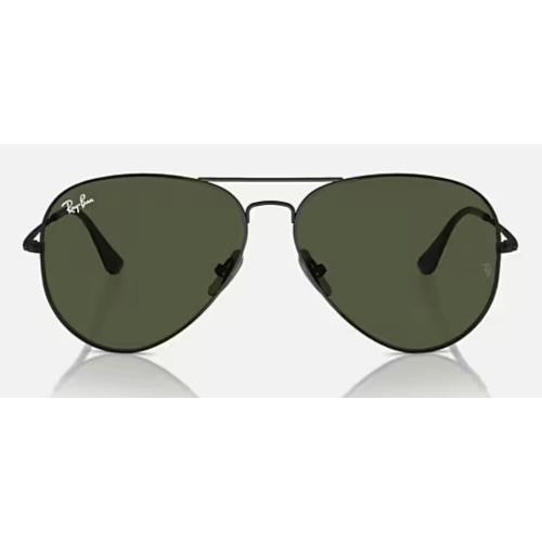 Ray-ban RB8089 Titanium Aviator Polished Black / Green Lenses Size 58