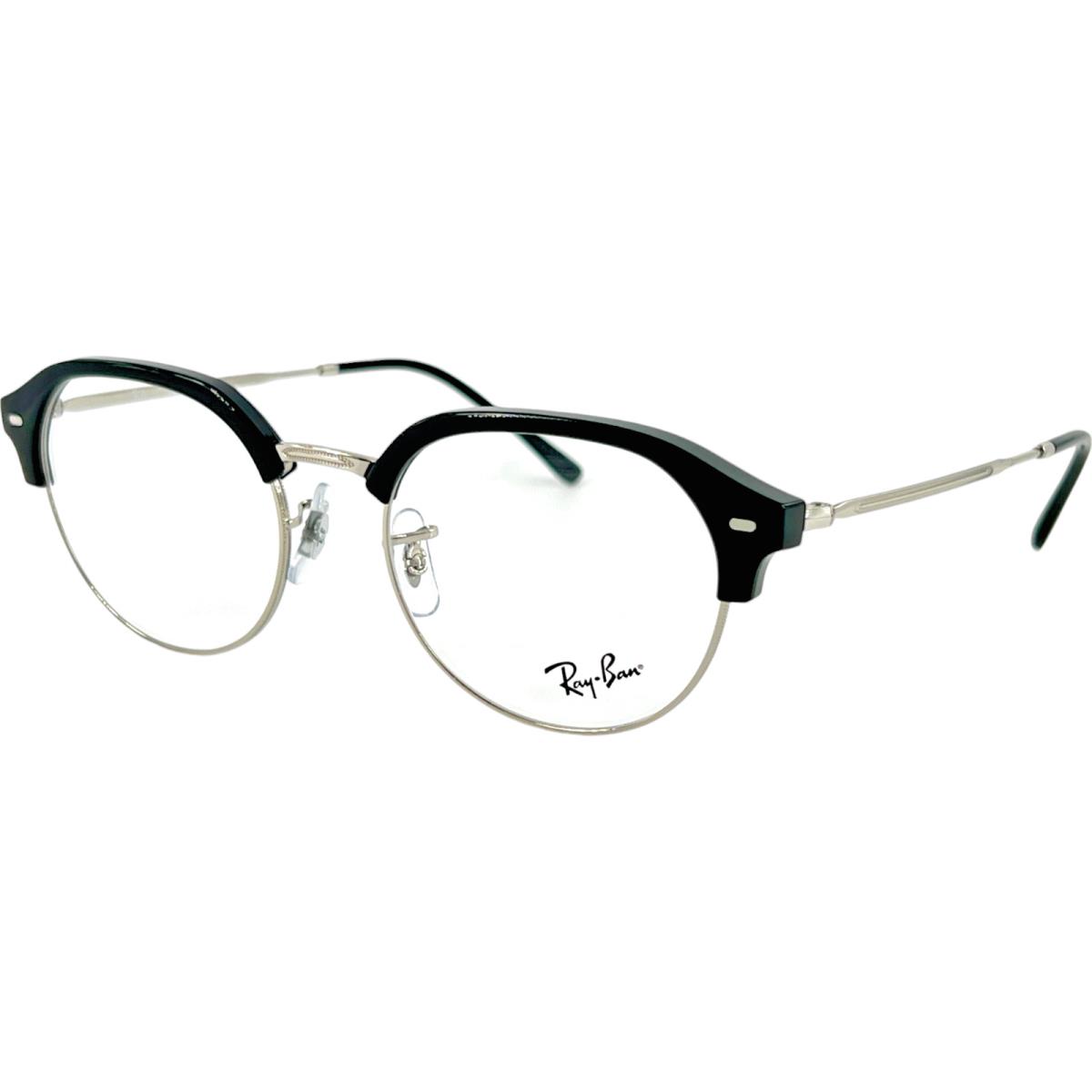 Ray Ban RB7229 Optics Unisex Metal Eyeglass Frame 2000 Black on Silver 53-20