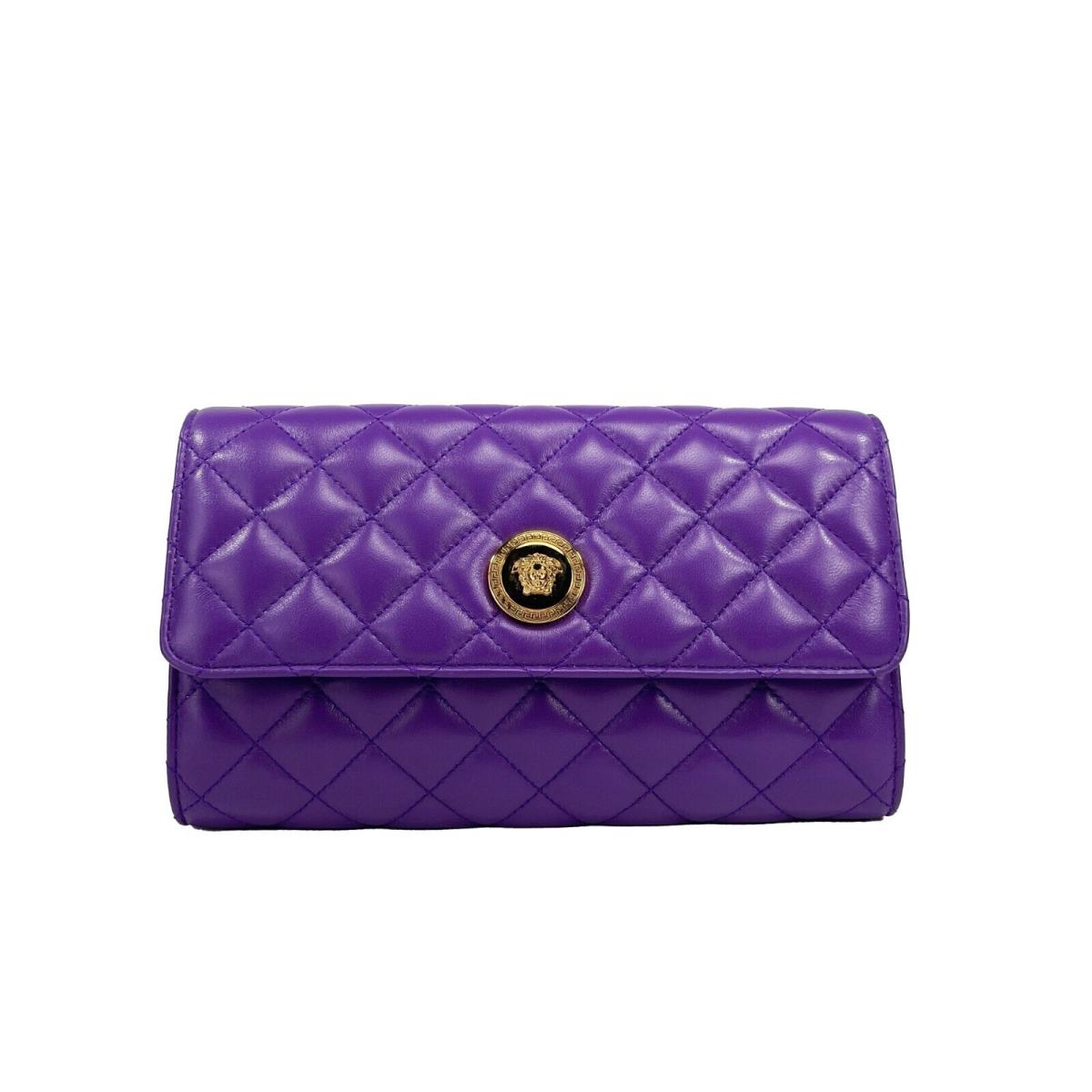 Versace Medusa Quilted Leather Evening Crossbody Clutch Bag