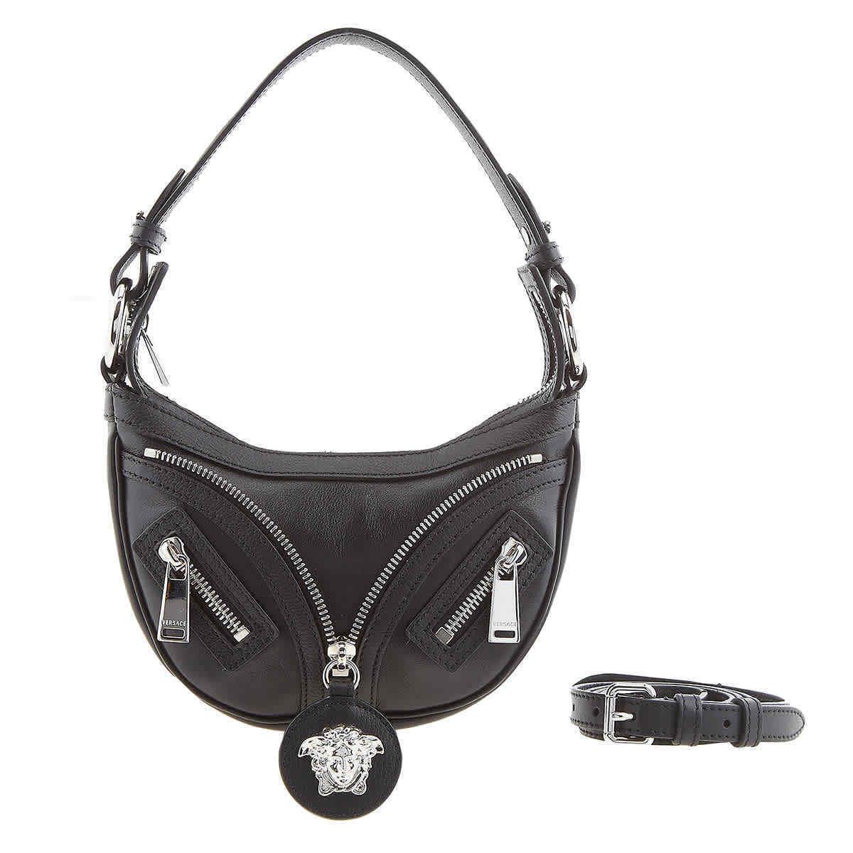 Versace Repeat Mini Black Hobo Bag 10098191A058781B00P