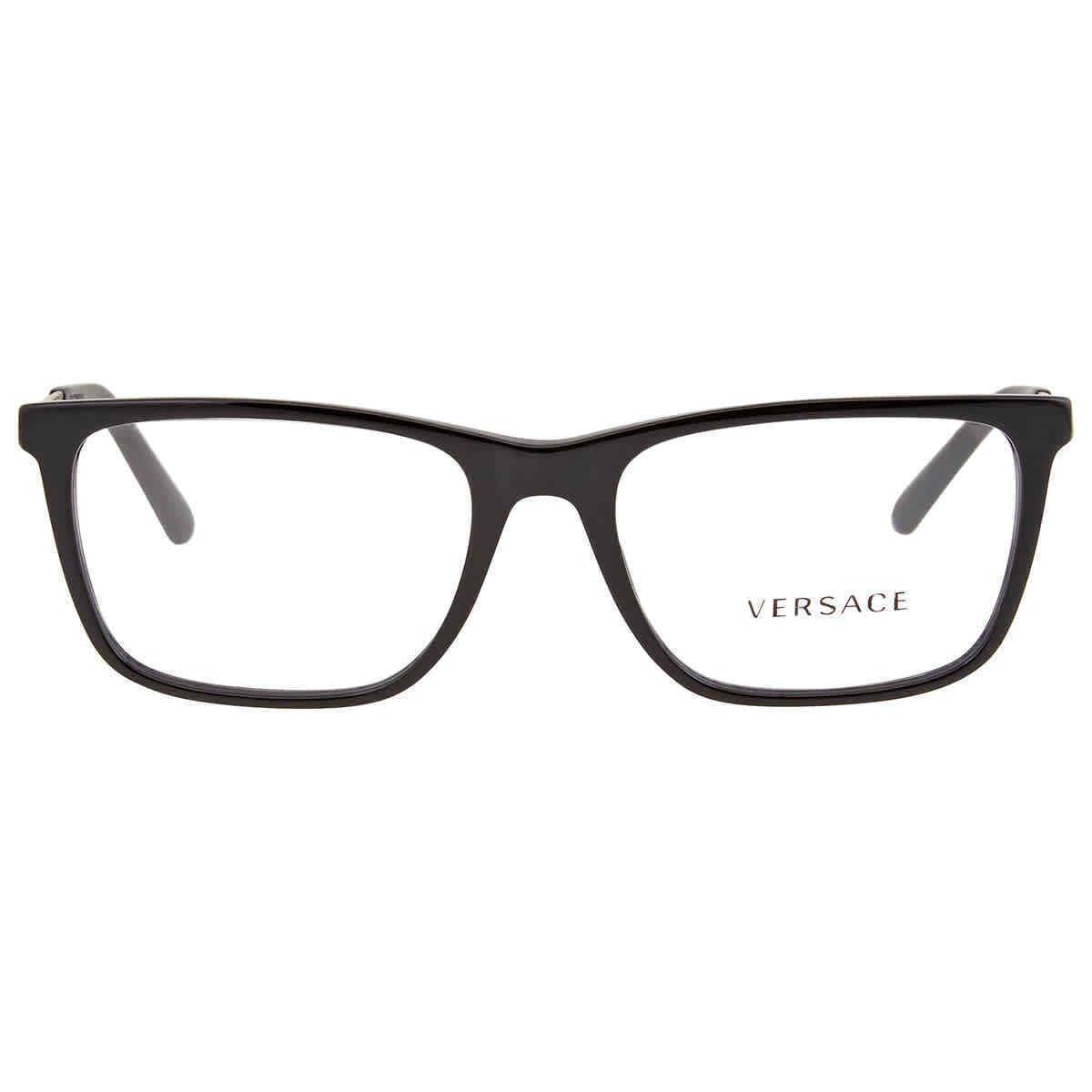 Versace Demo Rectangular Men`s Eyeglasses VE3301 GB1 54 VE3301 GB1 54