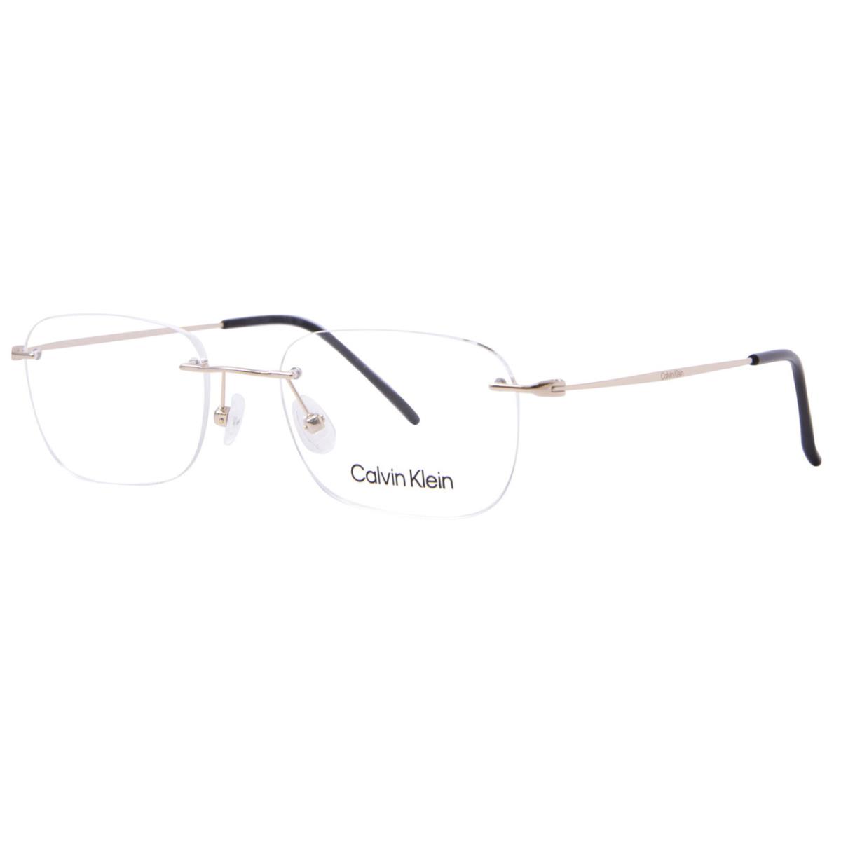 Calvin Klein CK22125TD 001 Titanium Eyeglasses Frame Black Rimless 52mm