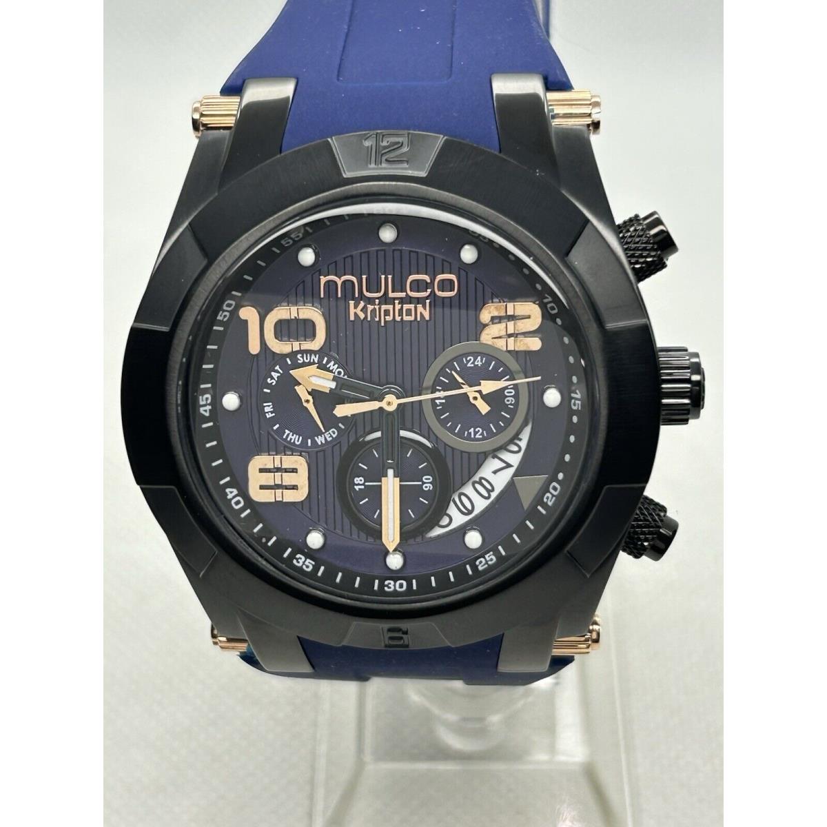 Kripton Viper Men`s Chronograph Blue Silicone Swiss Watch MW5-4828-043 by Mulco