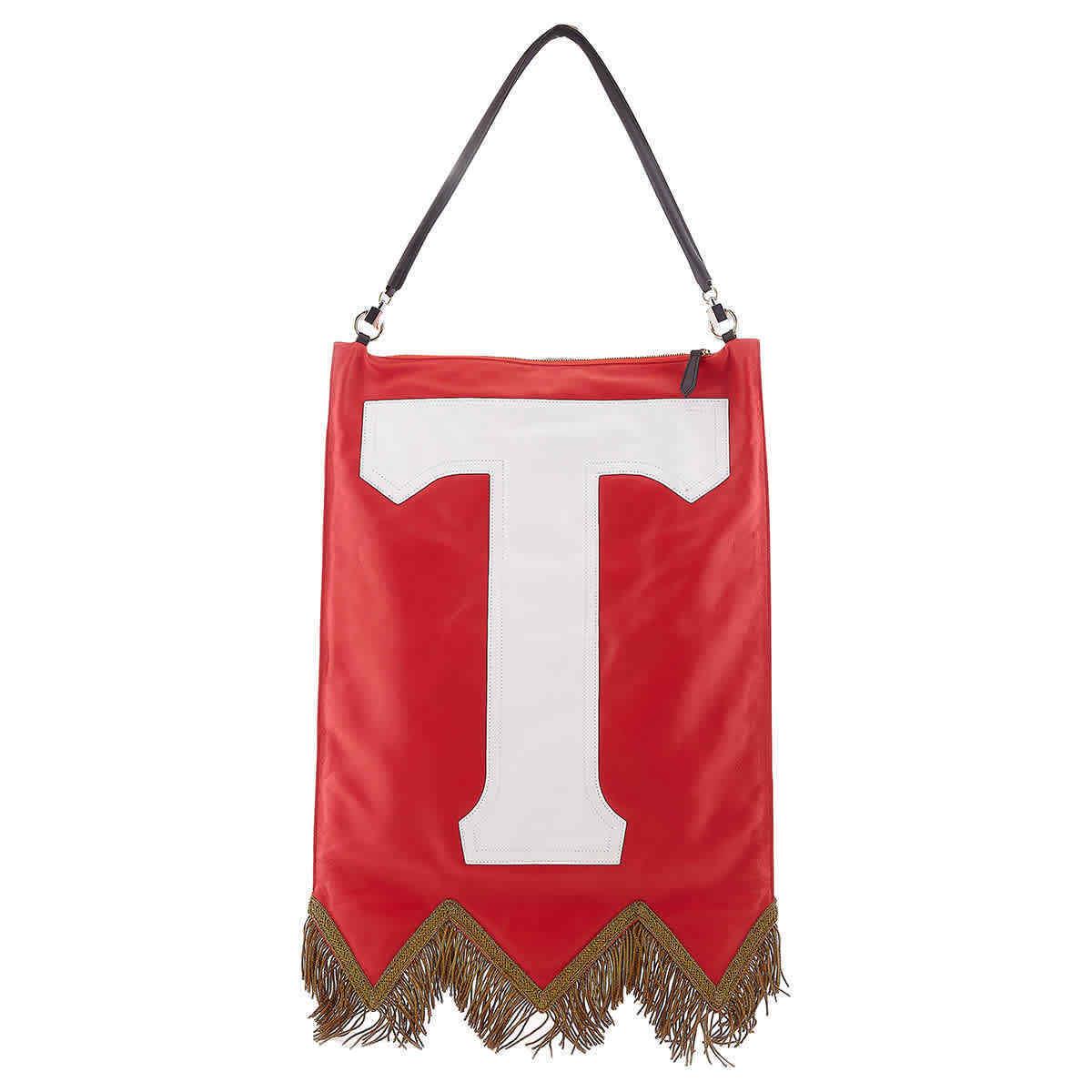 Burberry Bright Red Letter Motif Flag Bag 8046596