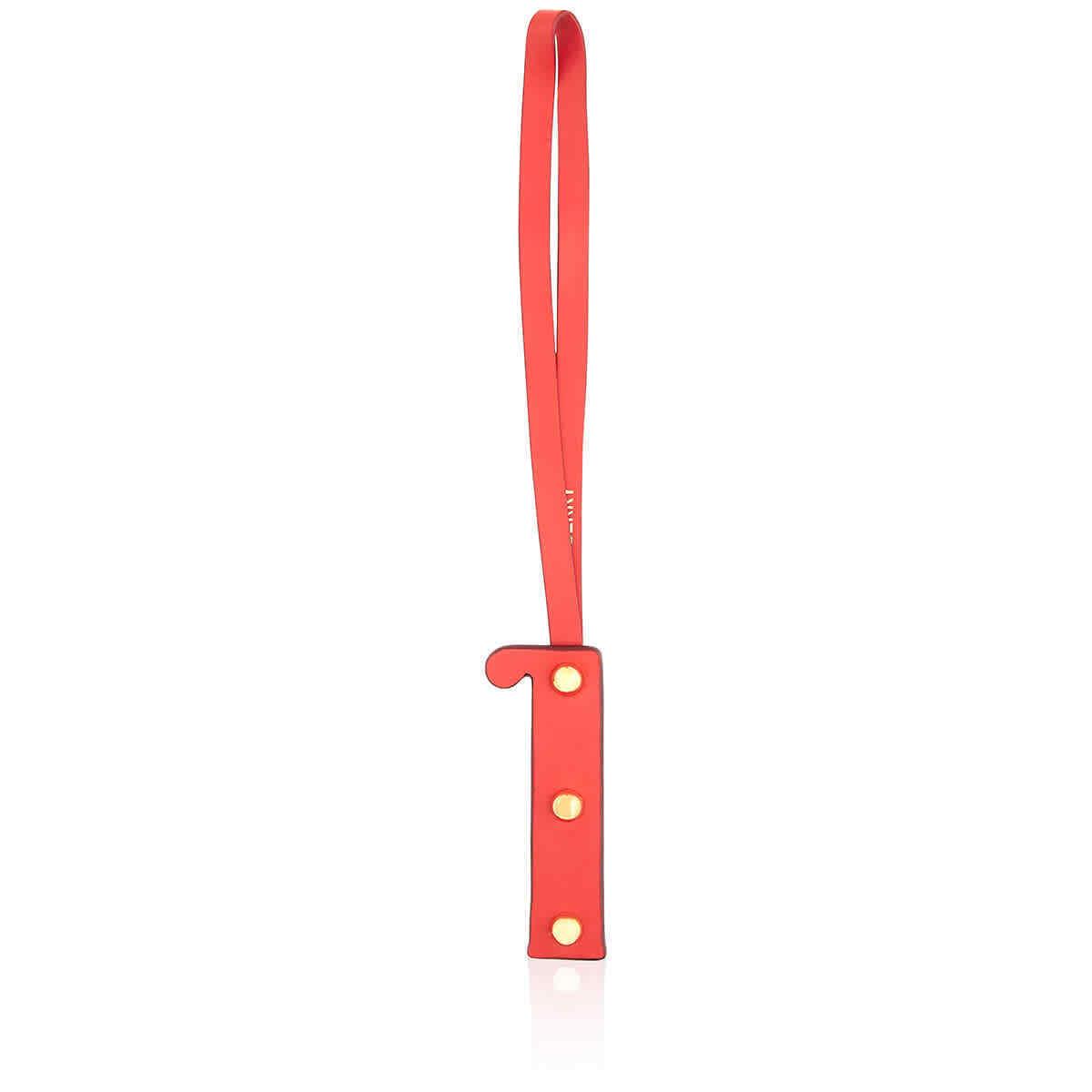 Burberry Letter I Studded Leather Charm in Red and Light Gold 8024387