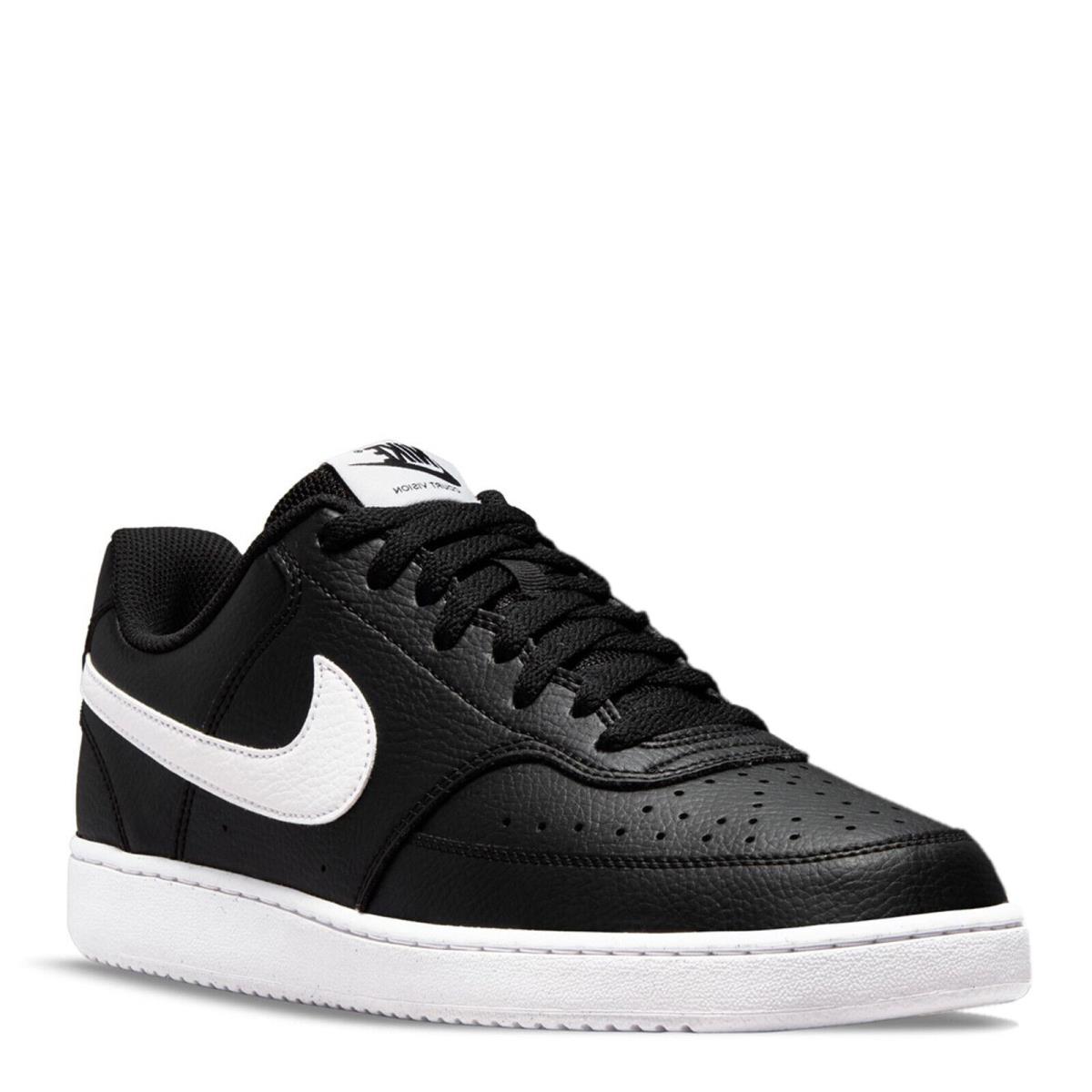 Men`s Nike Court Vision Low Next Nature Sneaker DH2987-001 Black/white-black Sy - Black/White-Black