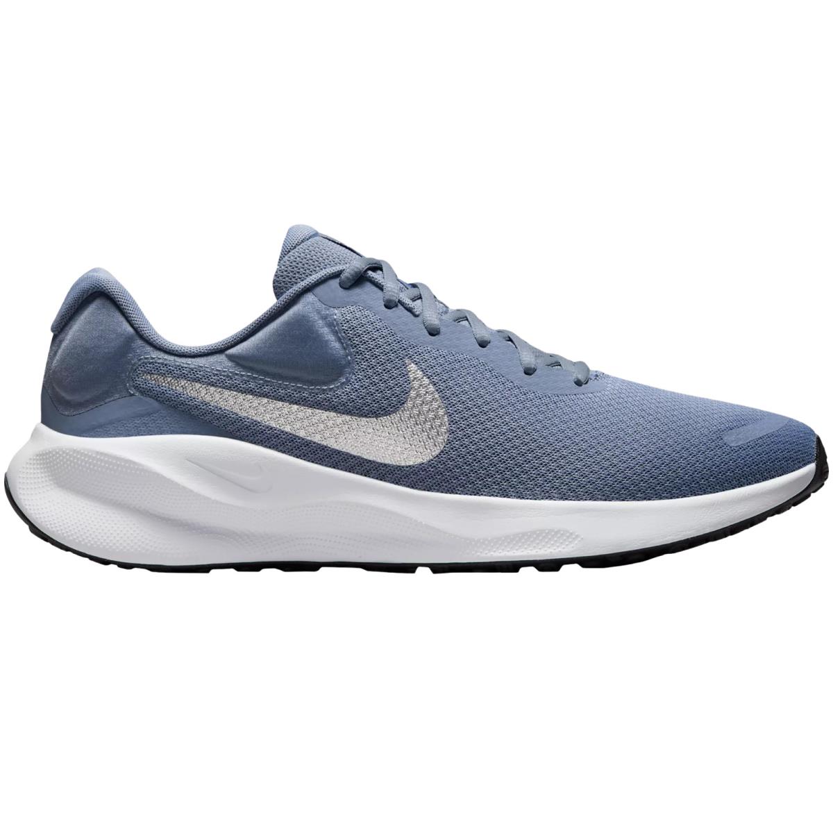 Nike Revolution 7 Men`s Running Shoes All Colors US Sizes 7-14 Ashen Slate/White/Hyper Royal/Metallic Silver