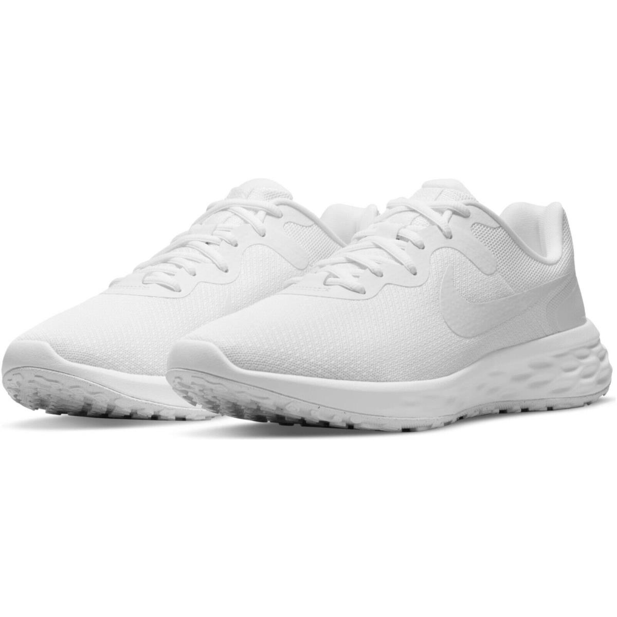 Men Nike Revolution 6 Next Nature Road Running Shoes White/white DC3728-102 - White/White/White