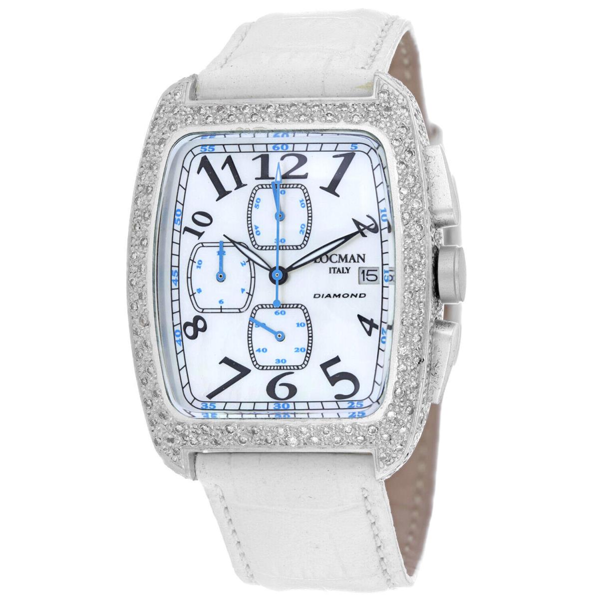 Locman Women`s Diamond Classic Mother of Pearl Dial Watch - 487MOPBKSK2DC/WH by Locman Italy