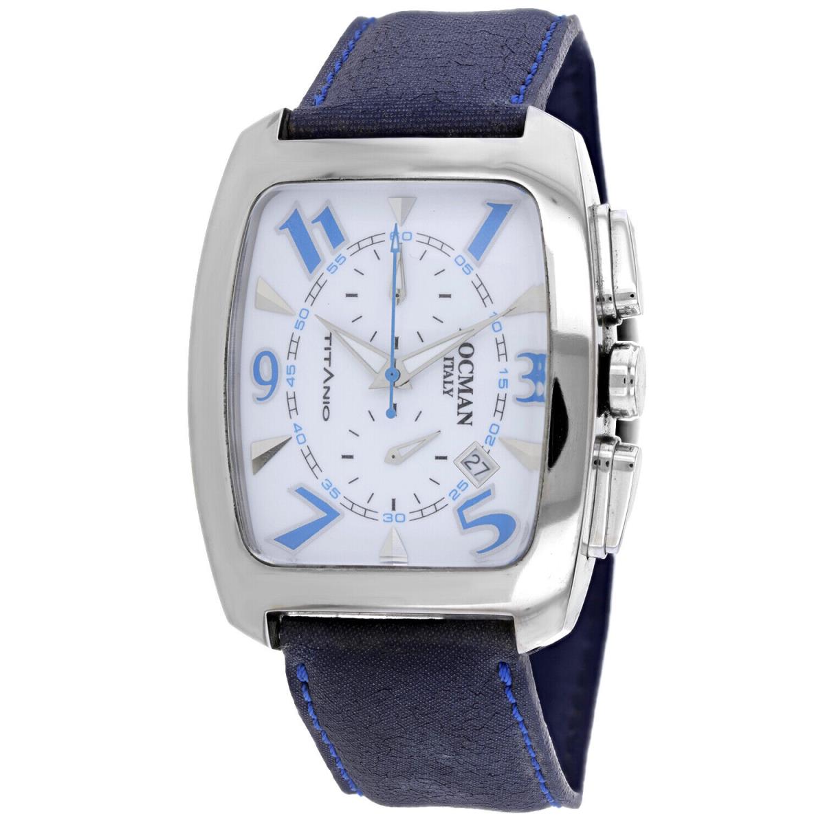 Locman Men`s Titano White Dial Watch - 484WH/BL