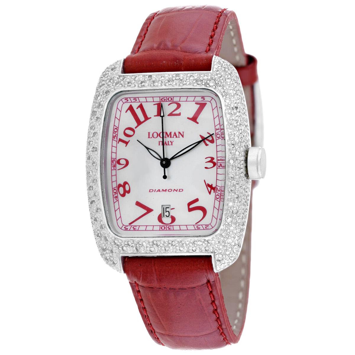 Locman Women`s Diamond Mother of Pearl Dial Watch - 488MOPRD2DC/RD by Locman Italy