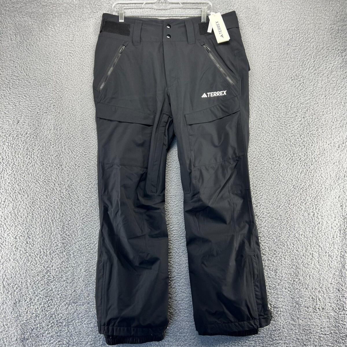 Adidas Terrex Pants Mens Large Black Rain Hiking Outdoor Gorp Gorpcore Cargo