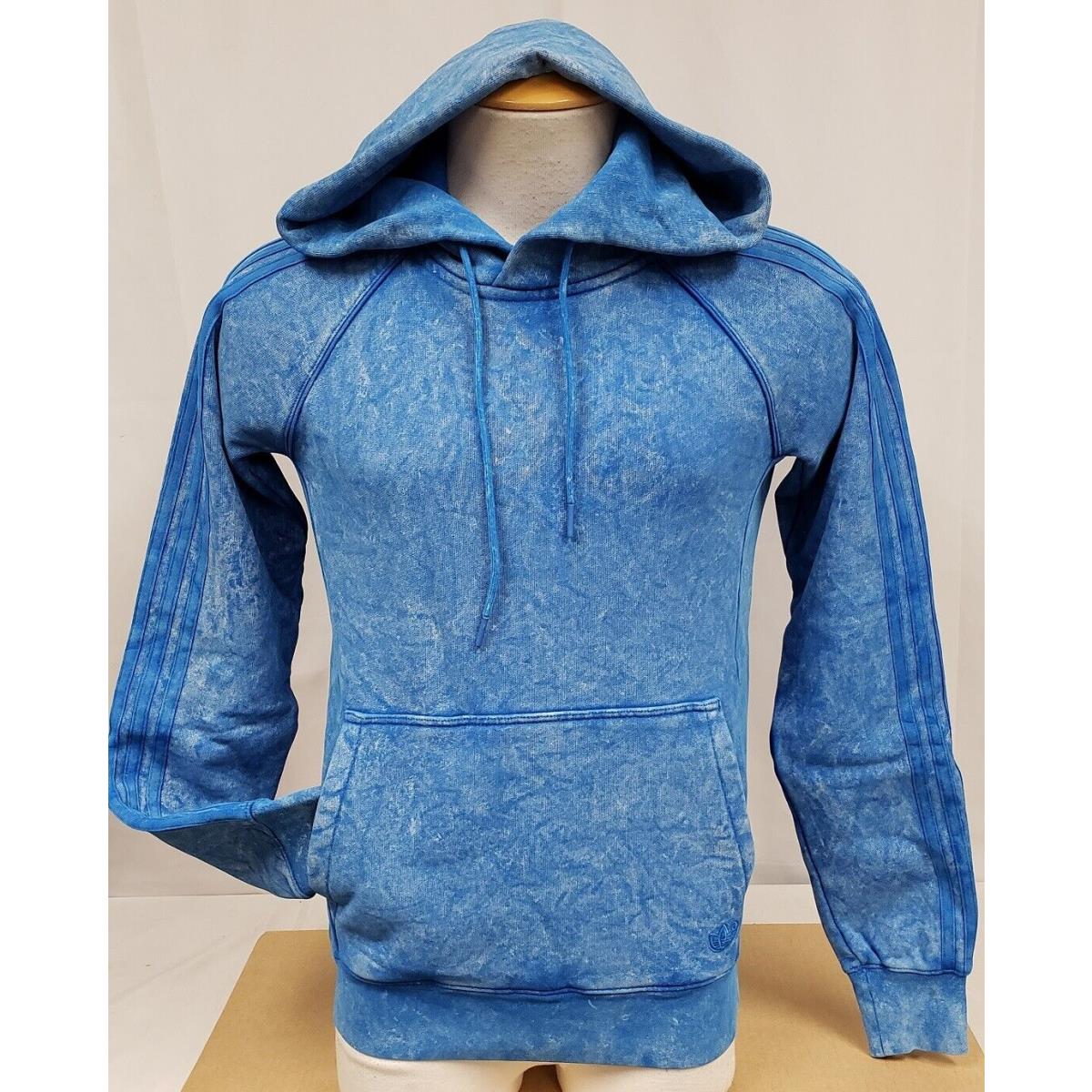 Men`s Adidas Blue Version Wash Pullover Hoodie - XS