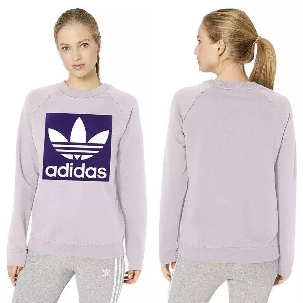 Adidas Originals Purple Trefoil Logo Soft Vision Sweatshirt Size L