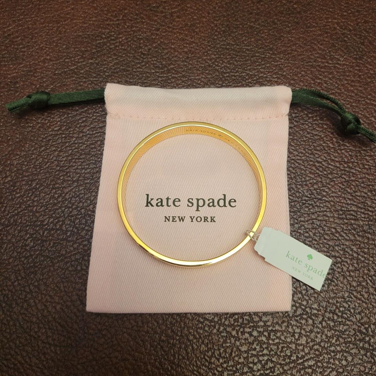 Kate Spade Idiom Bangle Engraved Six Of Spades Bracelet Multi Gold Dust Bag
