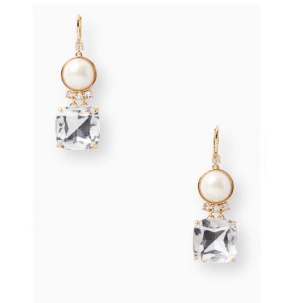 Kate Spade Shaken and Stirred Pearl Crystal Drop Earrings