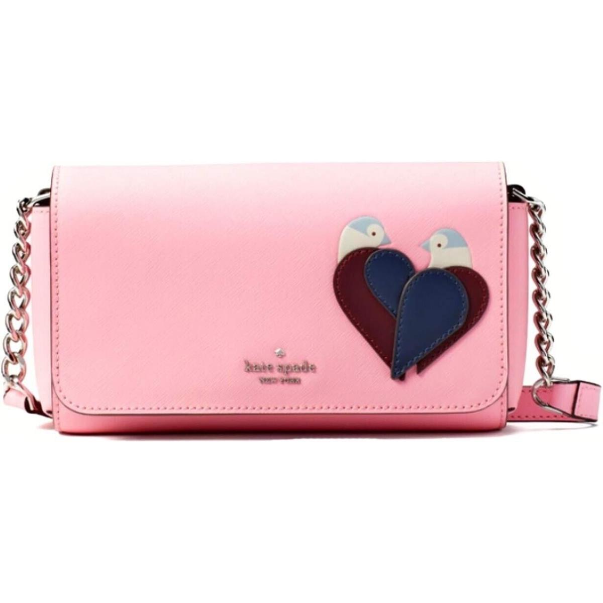 Kate Spade Love Birds Small Flap Crossbody Bag Messenger Neon Peony