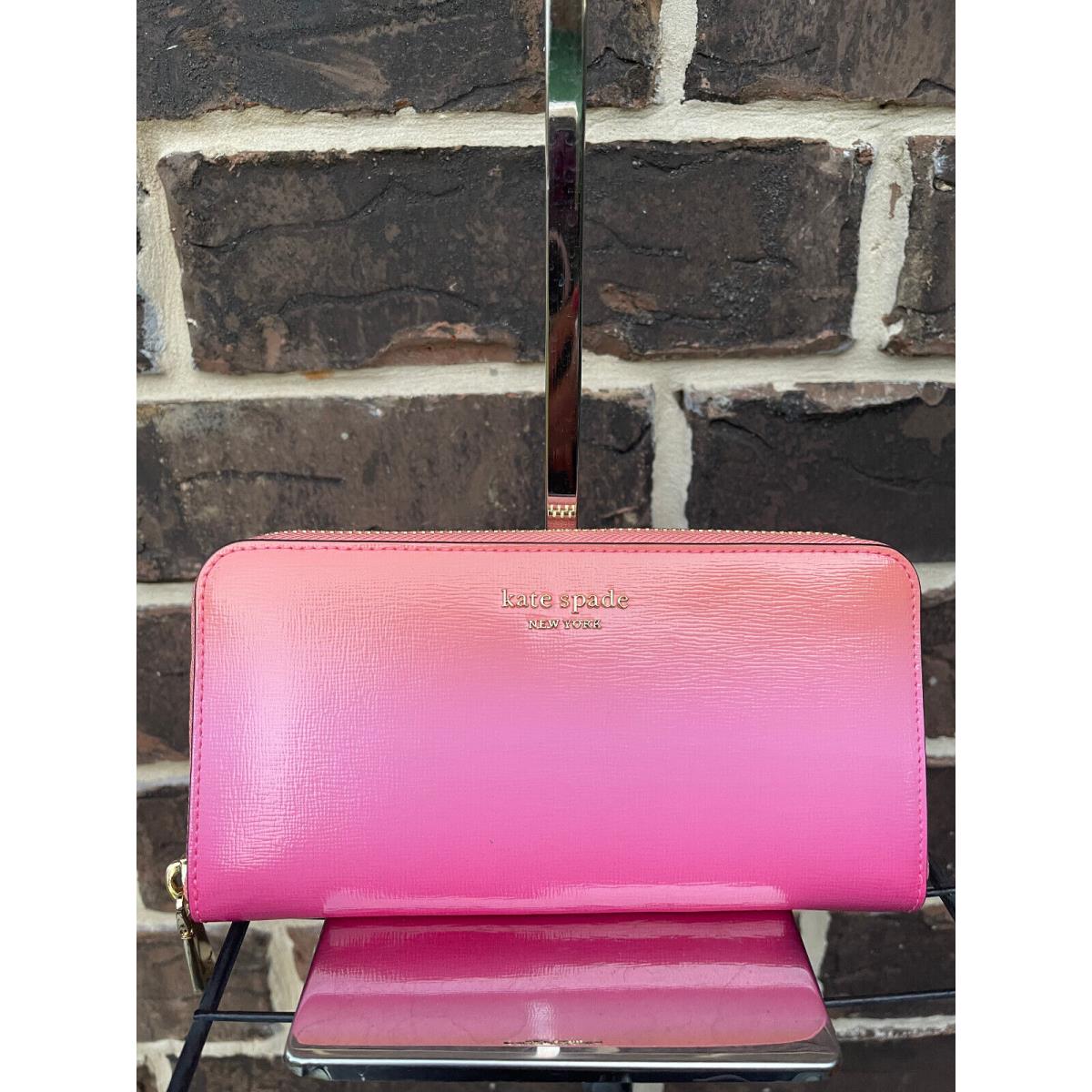 Kate Spade Morgan Ombre Zip Around Continental Wallet Pink