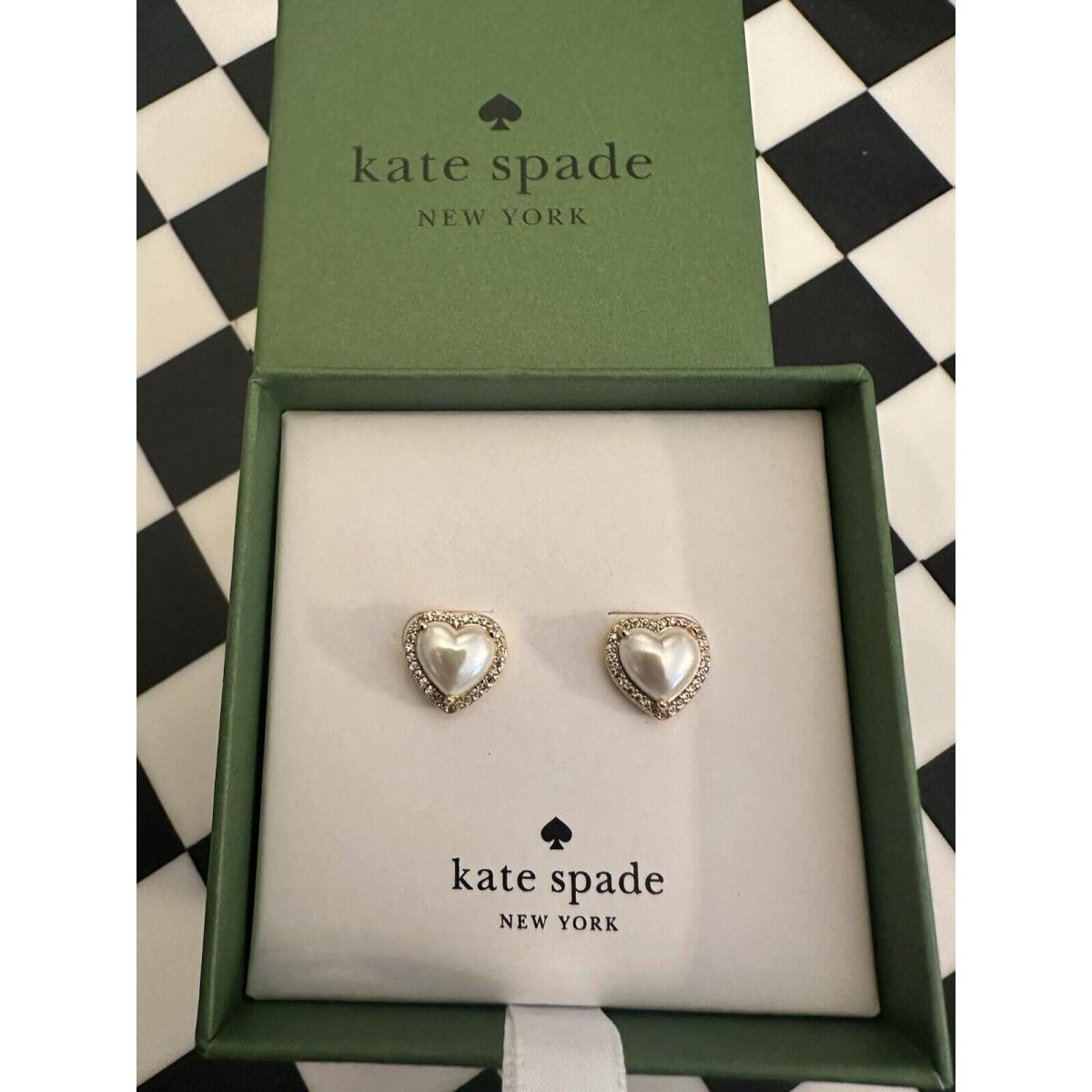 New Kate Spade New York Gold Tone White Pearl Earrings