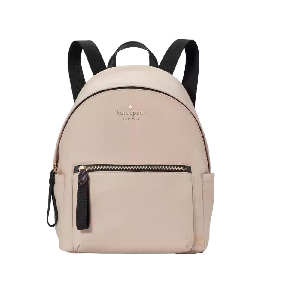 Kate Spade New York Chelsea Medium Nylon Backpack Warm Beige Little Better - Exterior: Beige