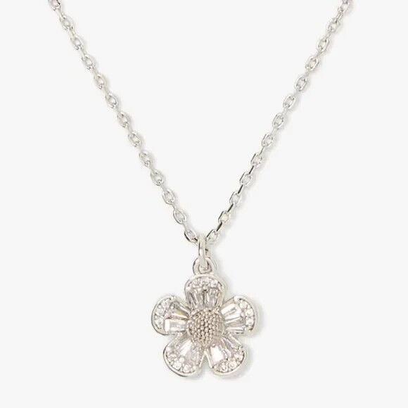 Kate Spade Fleurette Pendant in Silver Necklace