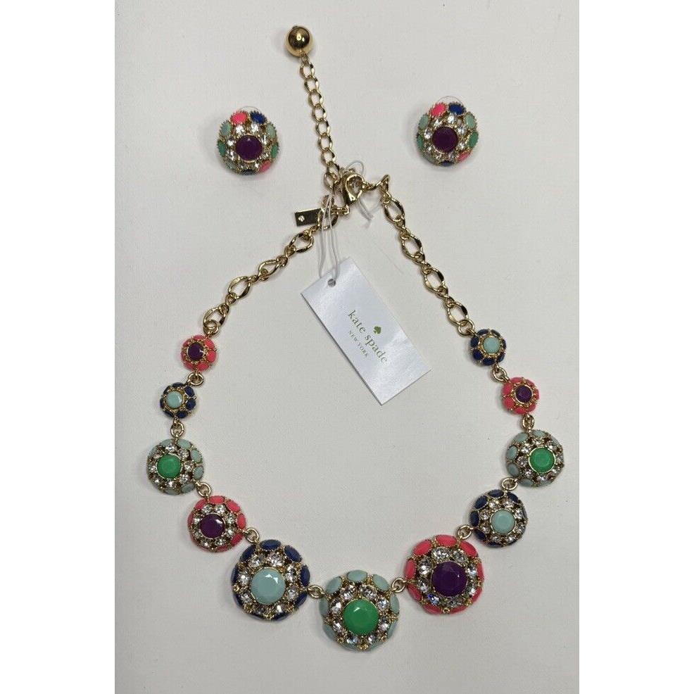 Kate Spade Puttin` on The Ritz Floral Collar Necklace Earring Set