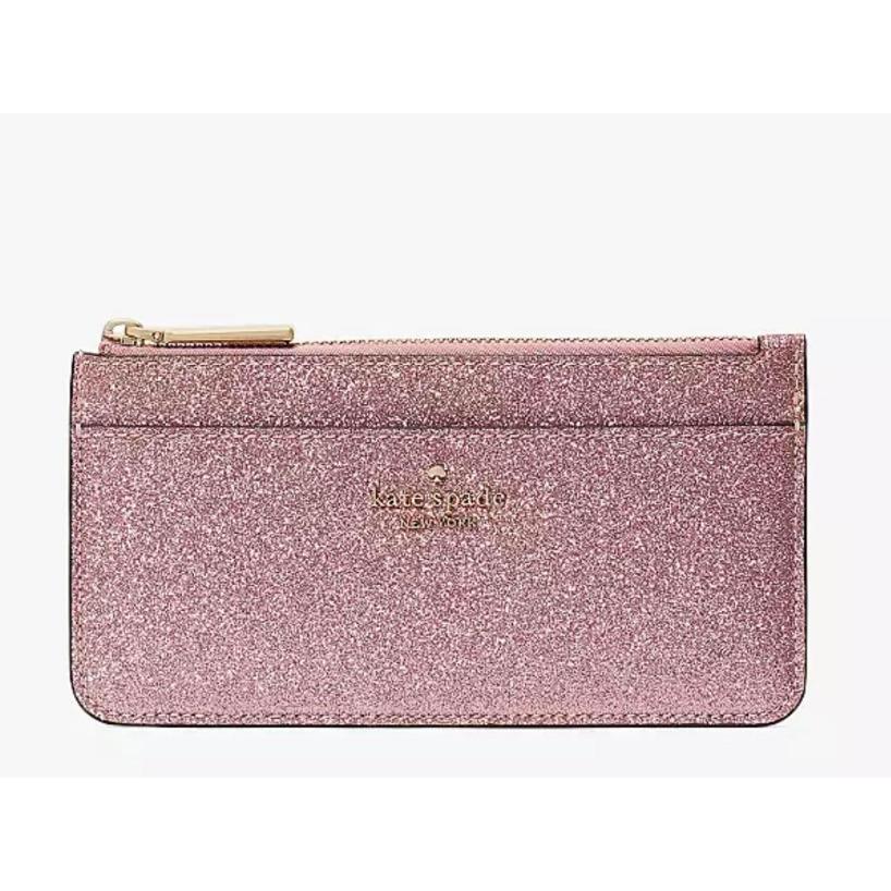 Kate Spade New York Glimmer Boxed Large Slim Cardholder Shimmy Mitten Pink