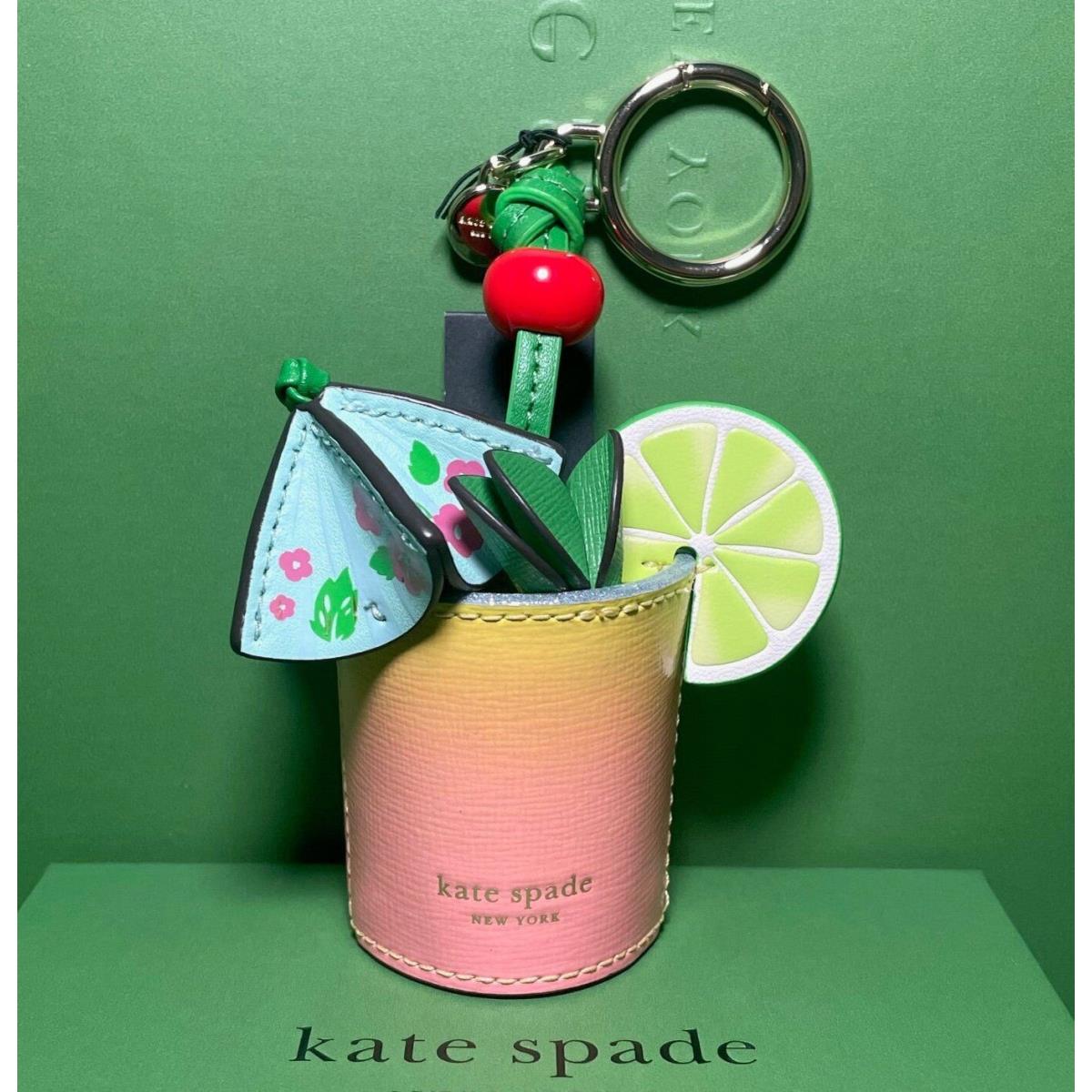 Kate Spade Playa Ombre 3d Bag Charm Beach Cocktail Leather Key Ring Vacation