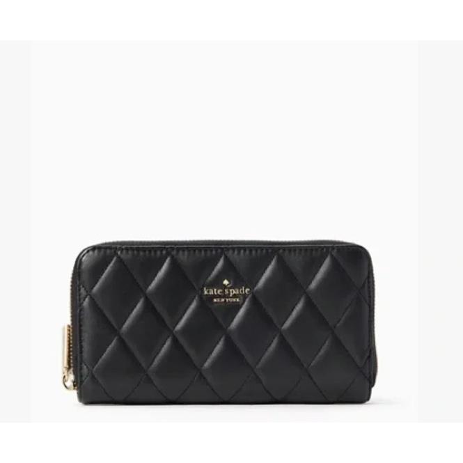 Kate Spade Woman`s Carey Quilted Leather Large Continential Wallet Black