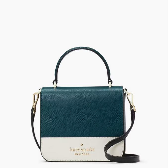 Kate Spade Staci Square Crossbody K7343 Saffiano Leather in Peacock