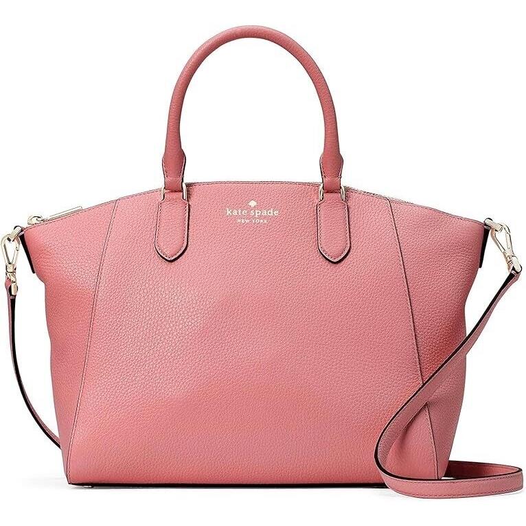Kate Spade Parker Medium Satchel Pebbled Leather Purse - Masons Brick