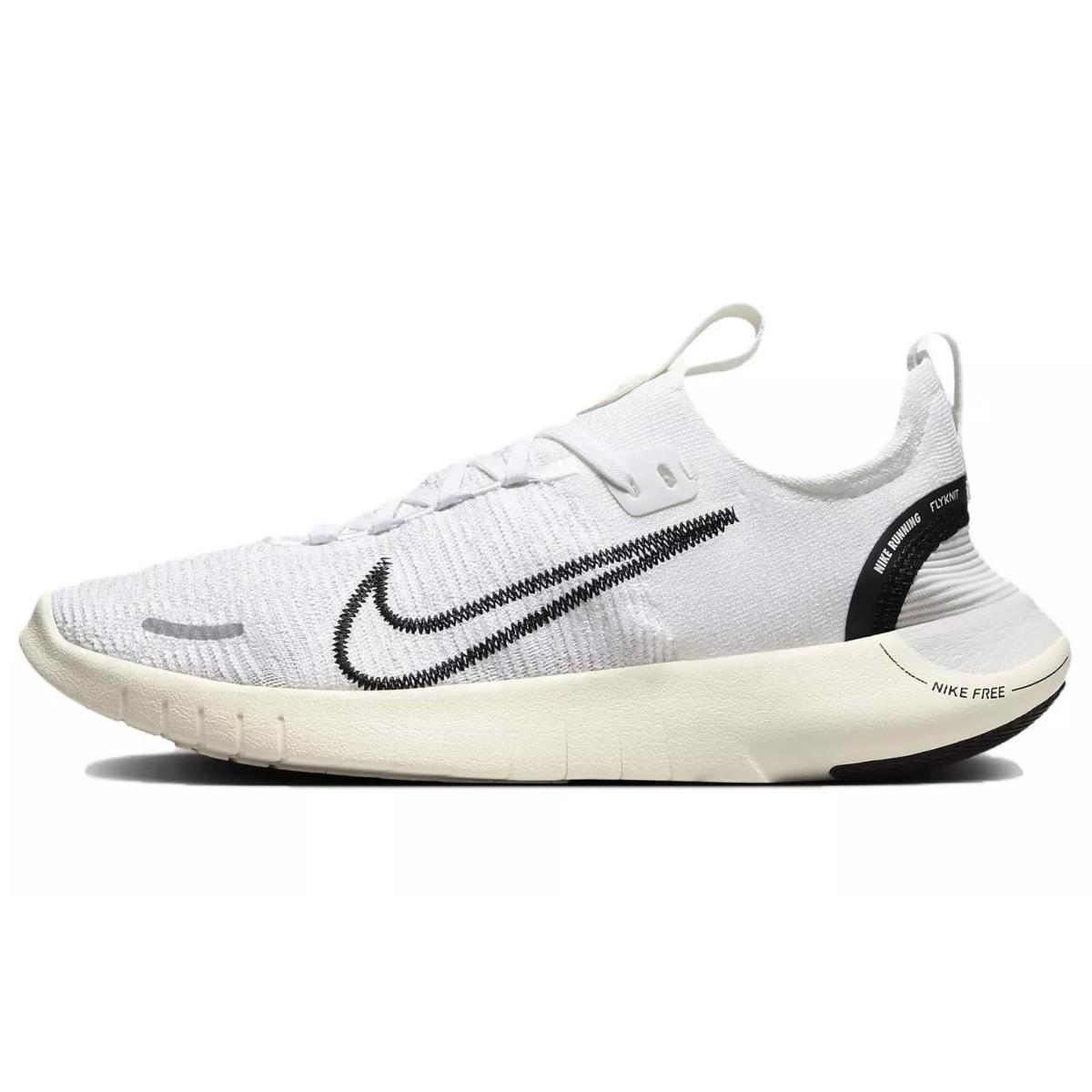 Nike Womens Free RN FK Next Nature Runnnig Shoes Size 7 Box NO Lid DX6482 100 - WHITE /BLACK COCONUT MILK