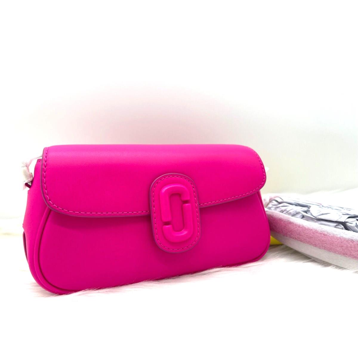 Marc Jacobs Women s The Clover Leather Clutch Shoulder Bag-hot Pink