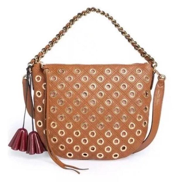 Marc Jacobs V1904 `small Nomad` Quilted Eyelet Leather Hobo Purse