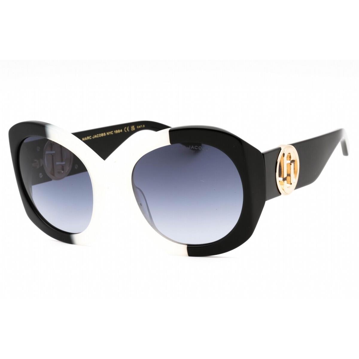 Marc Jacobs 722/S Ccp 9O Sunglasses White Black Frame Gray Lenses 56mm