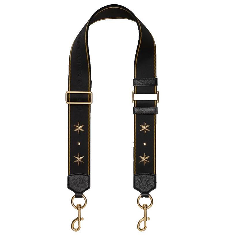 Marc Jacobs Gilded Webbing Strap 2 Wide Black/gold Wrap Gift Idea