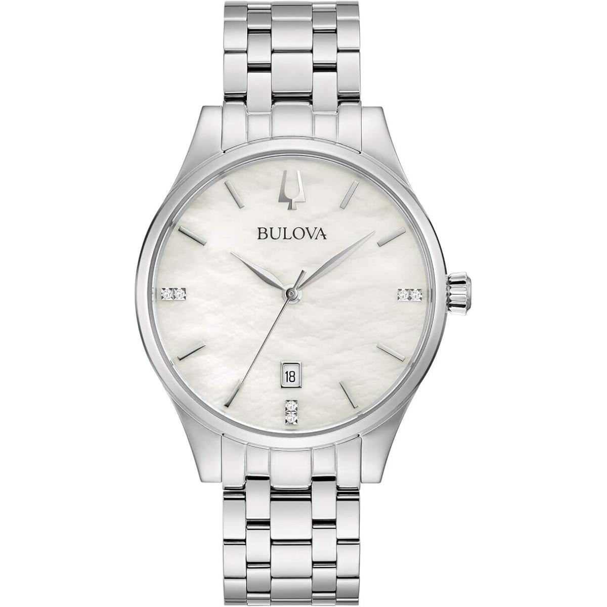 Bulova Women`s Stainless Steel Diamond Watch 96P220