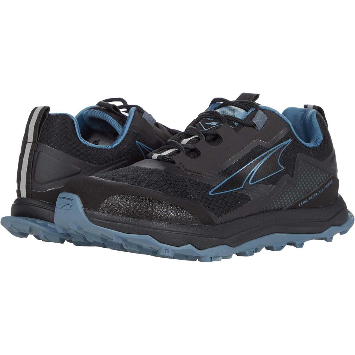 Altra Z1485 Womens Black/blue Lone Peak All Weather Shoes Size US 6W EU 37