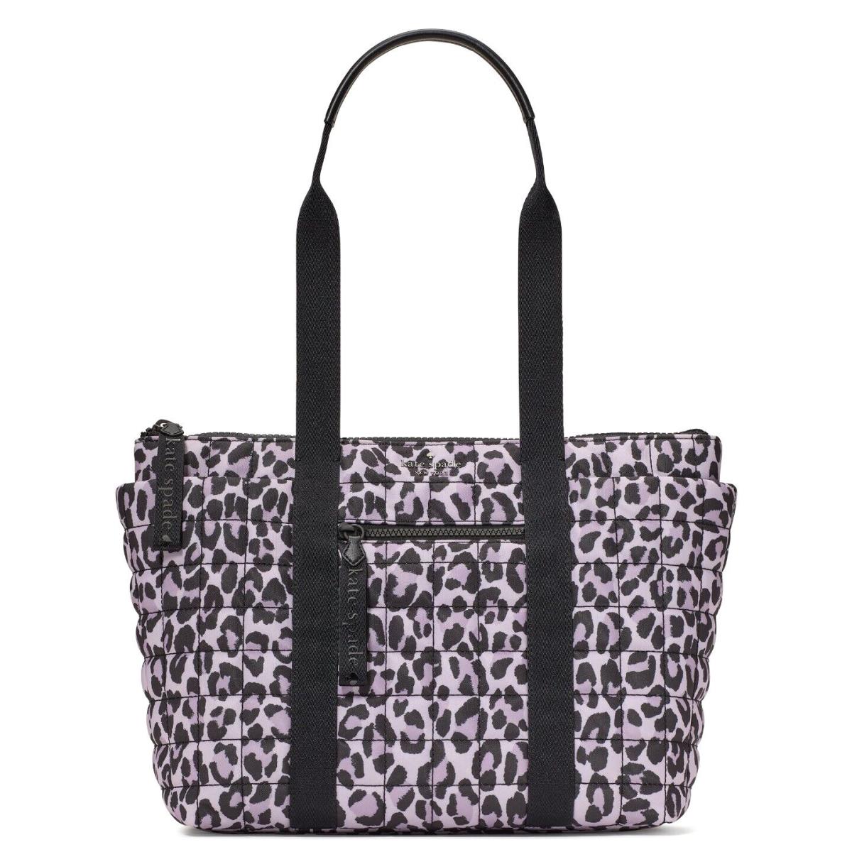 New Kate Spade Camden Quilted Nylon Medium Tote Violet Mist Multi with Dust Bag
