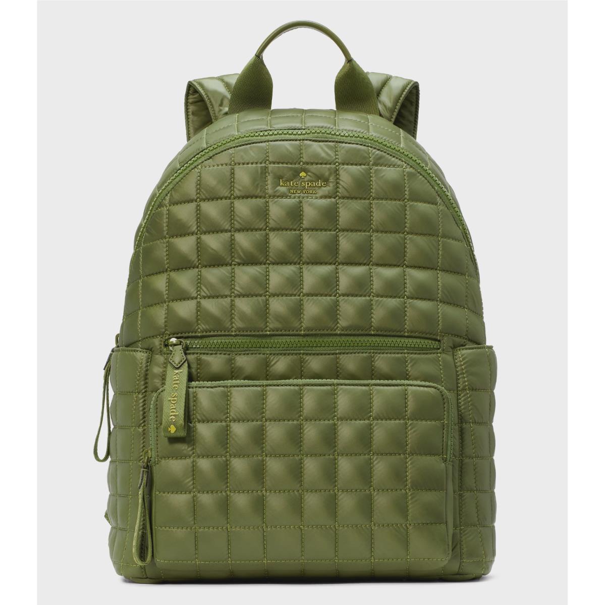 New Kate Spade Camden Quilted Large Backpack Kelp Forest with Dust Bag