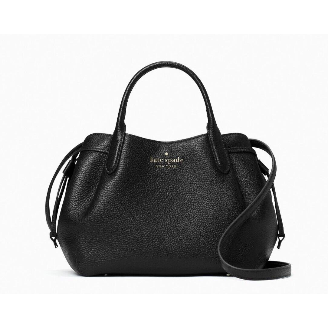 New Kate Spade Dumpling Small Satchel Pebble Leather Black - Exterior: Black