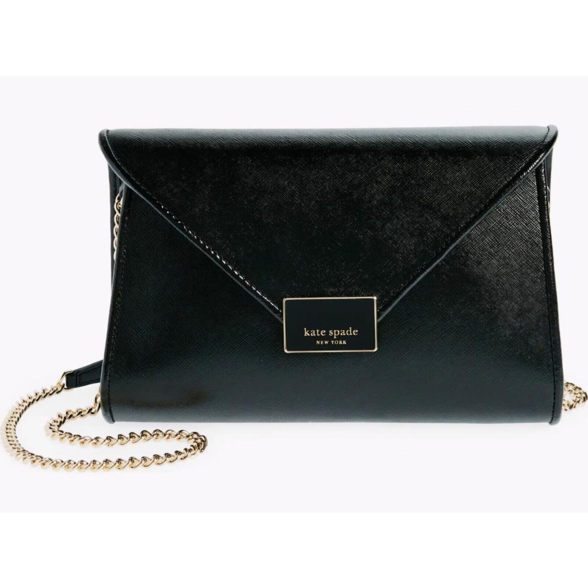 Kate Spade New York Medium Anna Envelope Clutch Crossbody Purse Black