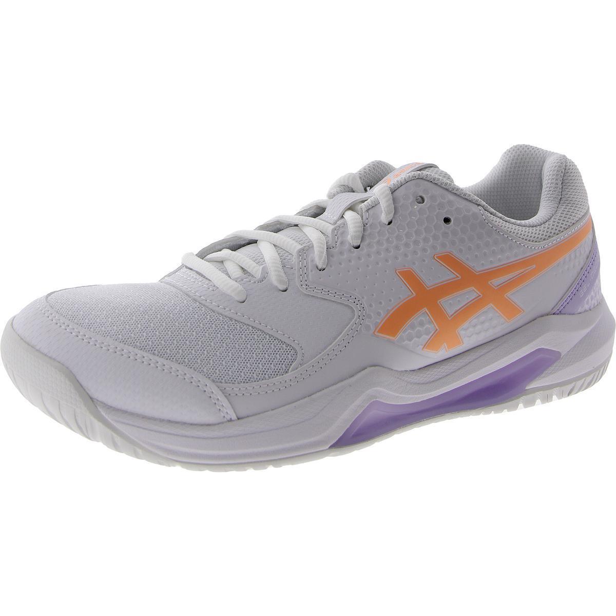 Asics Womens Gel-dedicate 8 Lace Up Flat Running Training Shoes Bhfo 3915 - White/Bright Sunstone