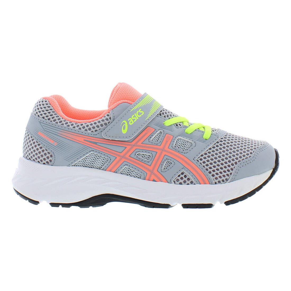 Asics Contend 5 Ps Girls Shoes Size 1 Color: Grey/orange