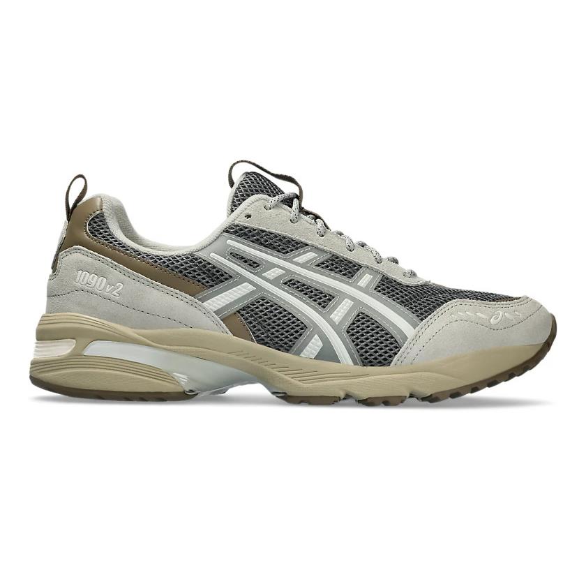 Asics Men`s 10 M Tiger GEL-1090V2 Running Shoes in Dark Pewter/white Sage - White