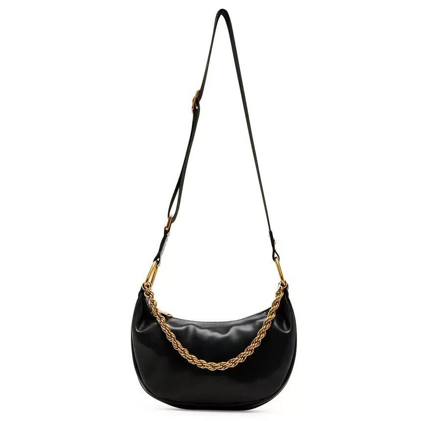 Steve Madden Zina Crossbody with Chain Handbag Women`s Black Zip Closure