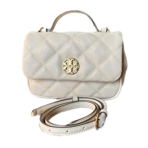 Tory Burch 153399 Willa Mini Top Handle Bag Brie 153399 - Exterior: Cream, Lining: Beige