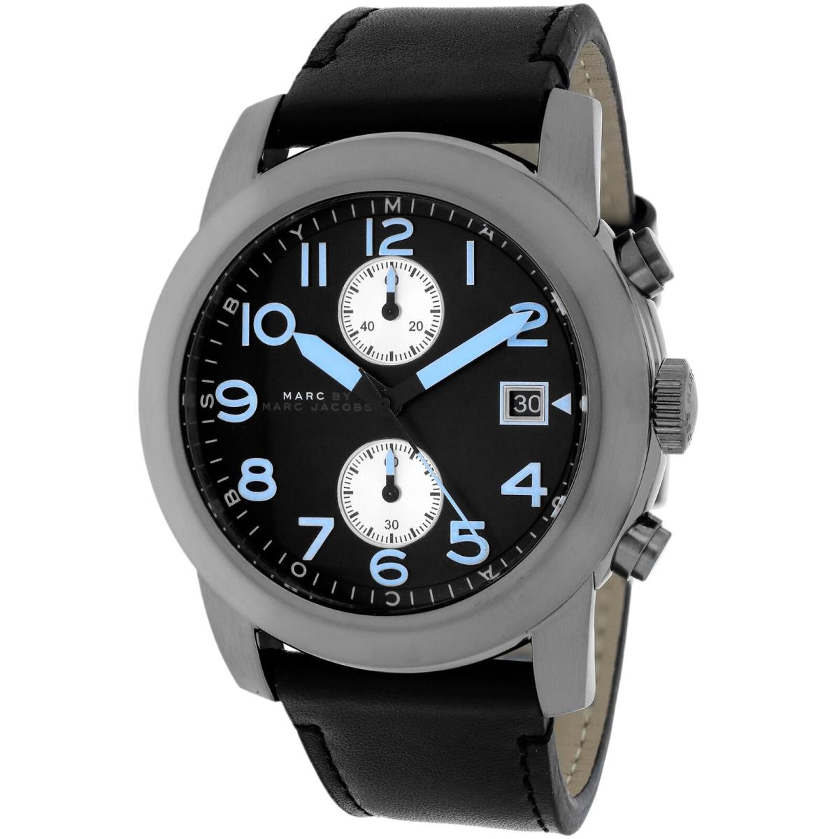 Marc by Marc Jacobs Men`s MBM5054 `larry` Chronograph Black Leather Watch