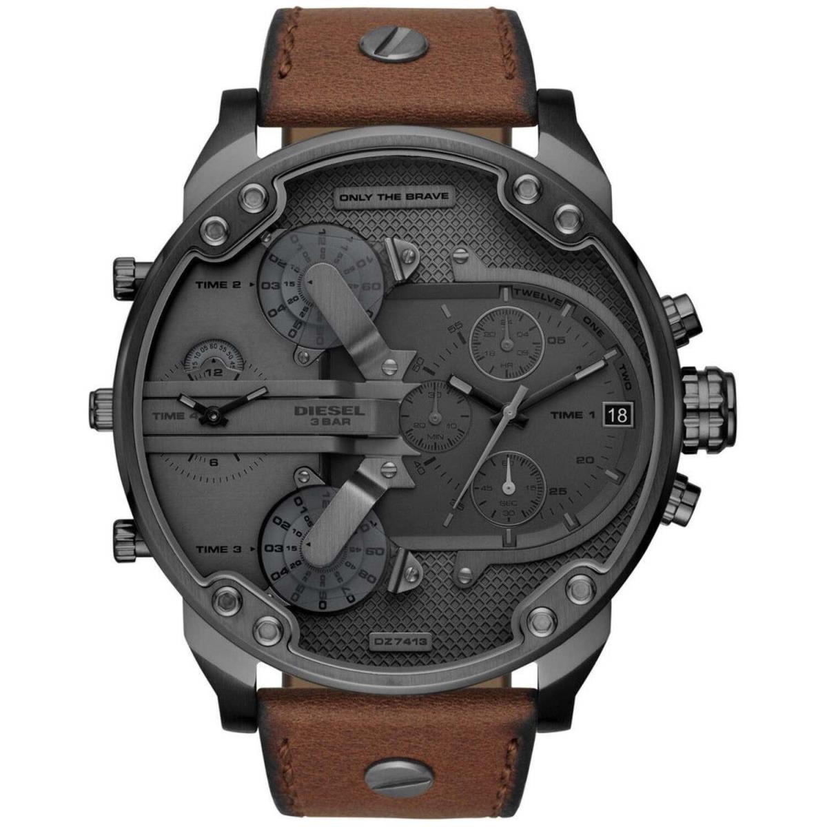 Diesel Mr. Daddy 2.0 Chronograph Quartz Grey Dial Men`s Watch DZ7413 Gray - Watch Band: Gray, Actual: Gray